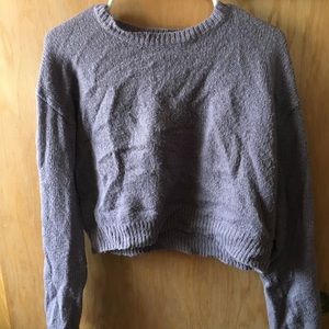 Forever 21 purple crewneck cropped thin sweater